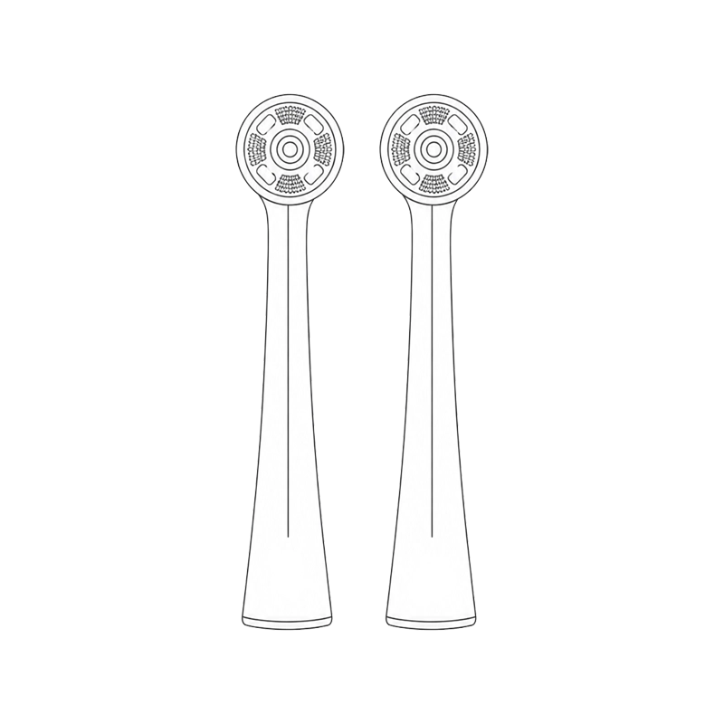 2 brushheads in a row illustration