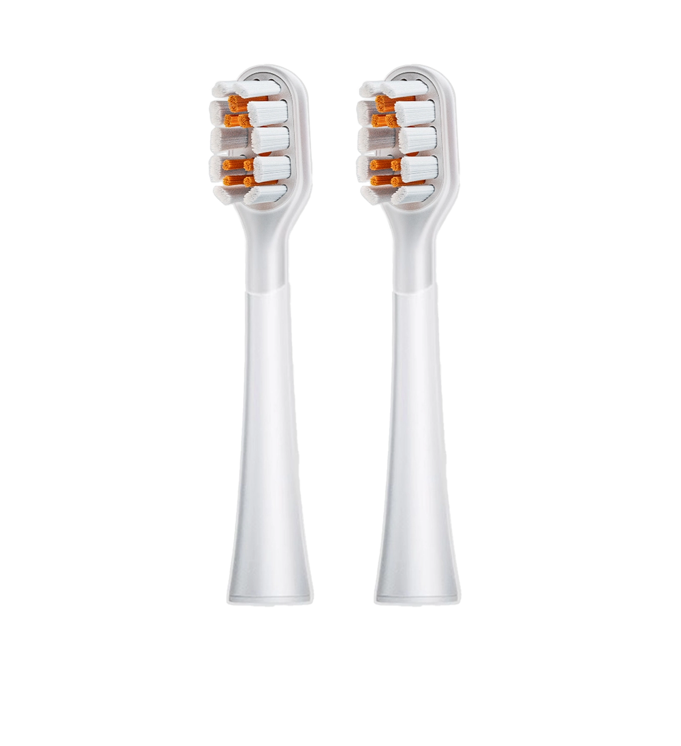 Two white Gum Care brush heads for AirJet X3 electric toothbrush
